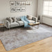 Vloerkleed wasbaar 400x300 cm grijs
