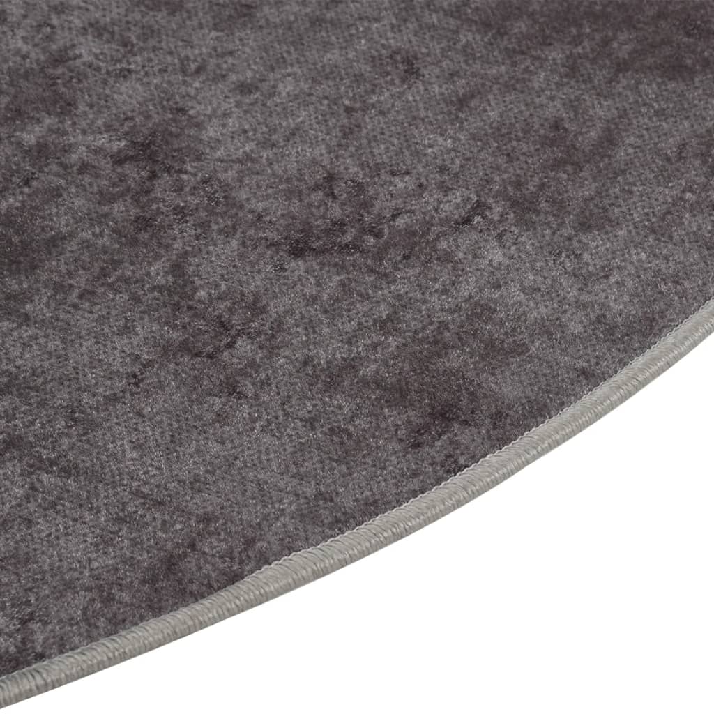 Vloerkleed wasbaar Ø 200 cm grijs