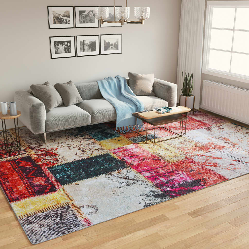 Vloerkleed wasbaar 400x300 cm meerkleurig