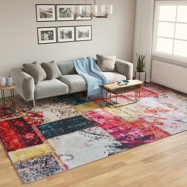 Vloerkleed wasbaar 400x300 cm meerkleurig