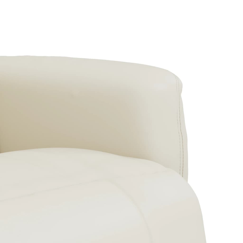Fauteuil verstelbaar met voetensteun kunstleer crèmekleurig
