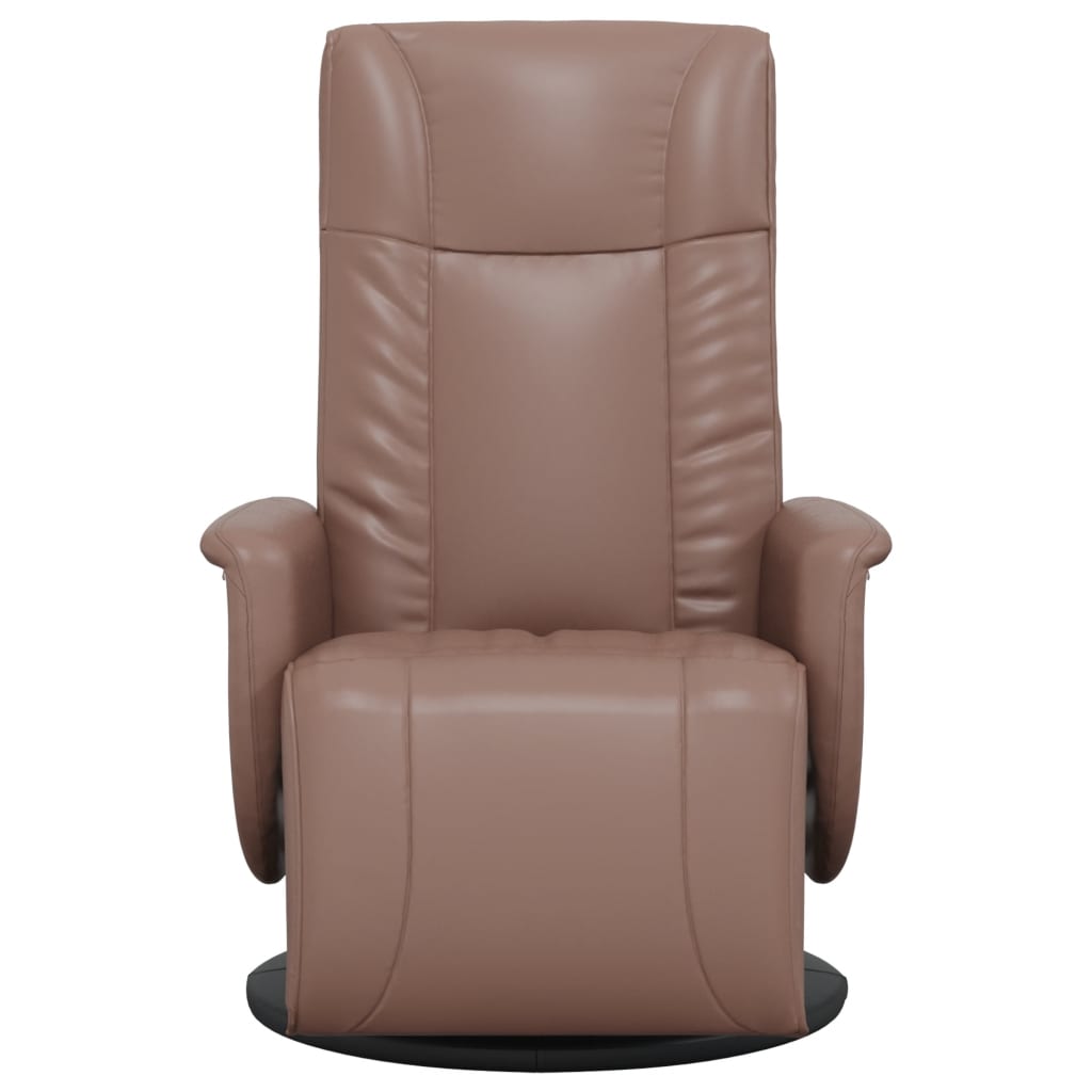 Fauteuil verstelbaar met voetensteun kunstleer bruin