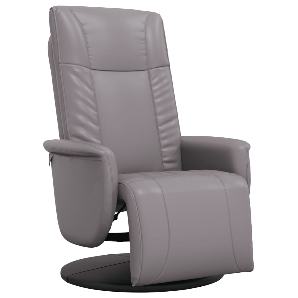 Fauteuil verstelbaar met voetensteun kunstleer grijs