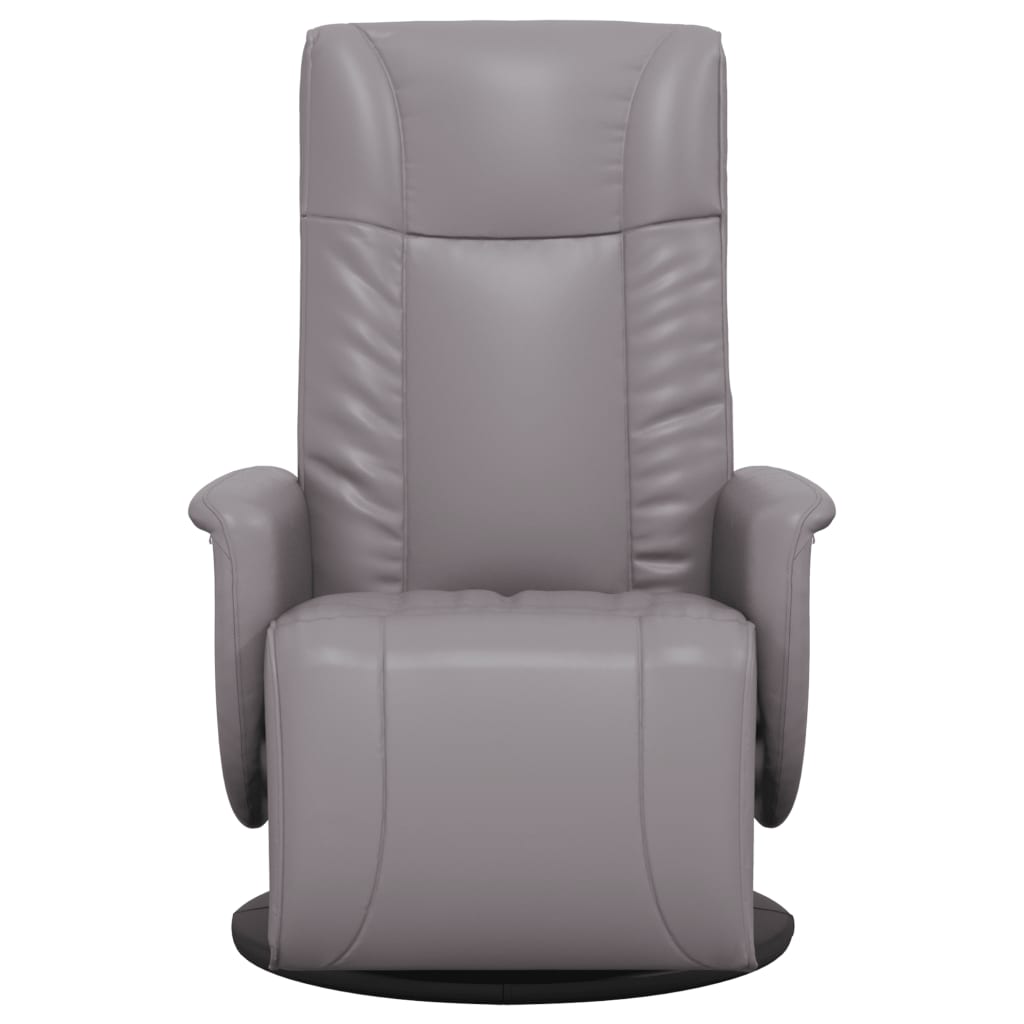 Fauteuil verstelbaar met voetensteun kunstleer grijs
