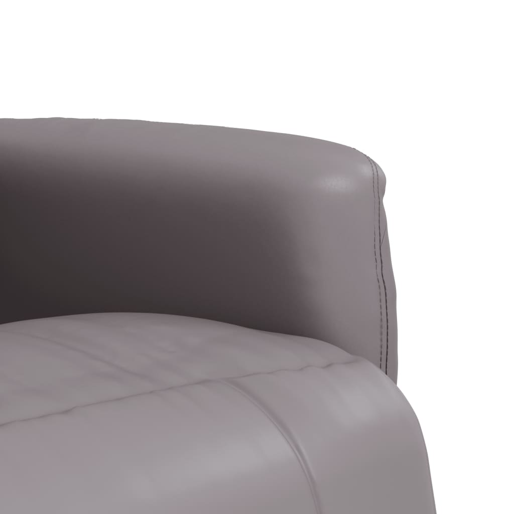 Fauteuil verstelbaar met voetensteun kunstleer grijs
