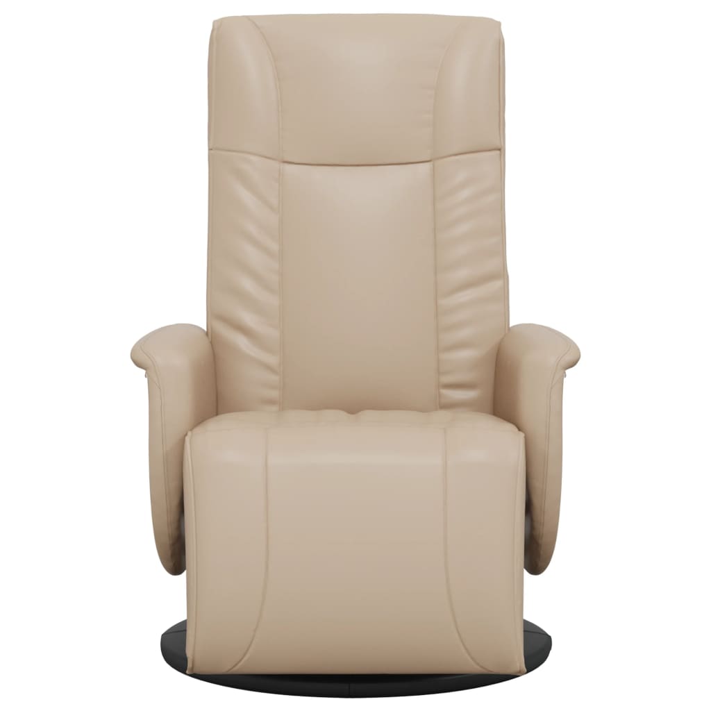 Fauteuil verstelbaar met voetensteun kunstleer cappuccinokleur