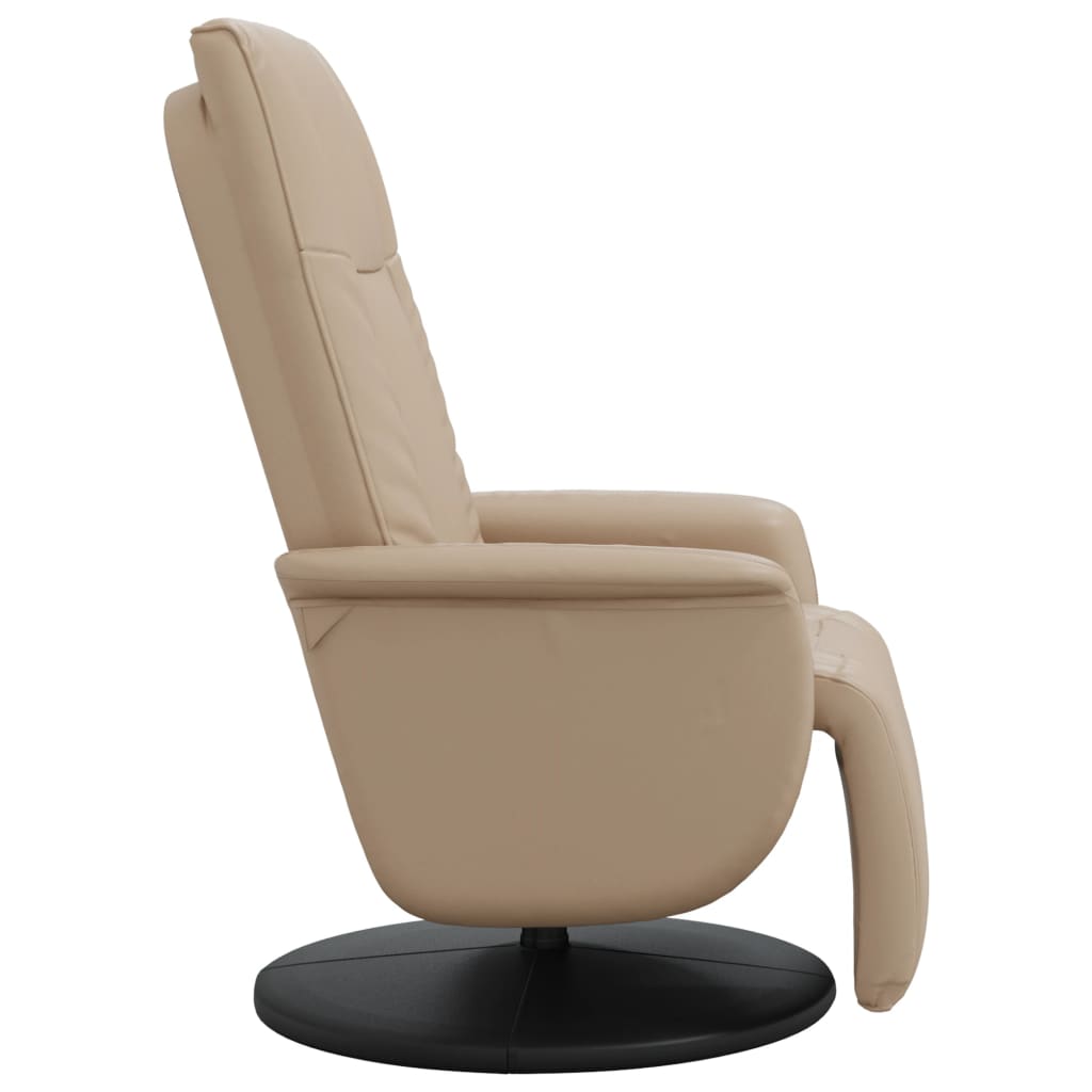 Fauteuil verstelbaar met voetensteun kunstleer cappuccinokleur