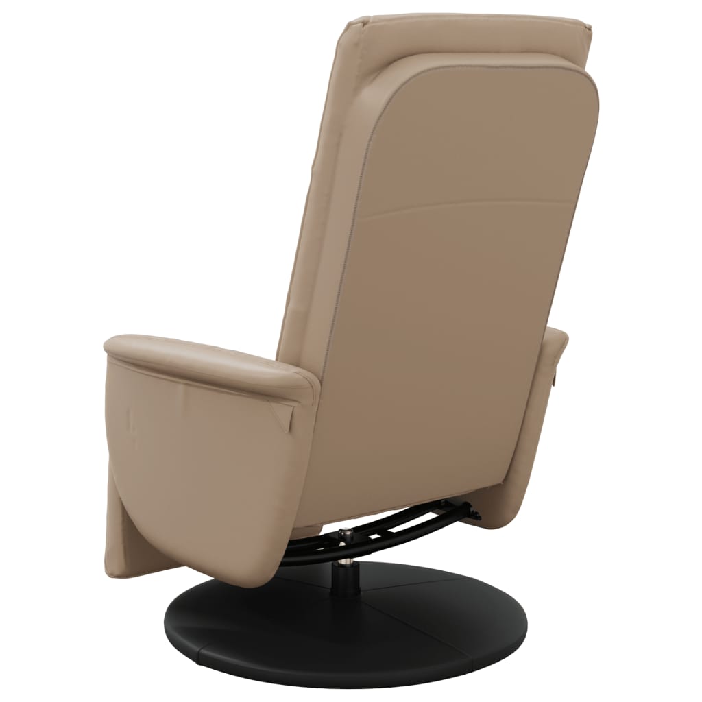 Fauteuil verstelbaar met voetensteun kunstleer cappuccinokleur