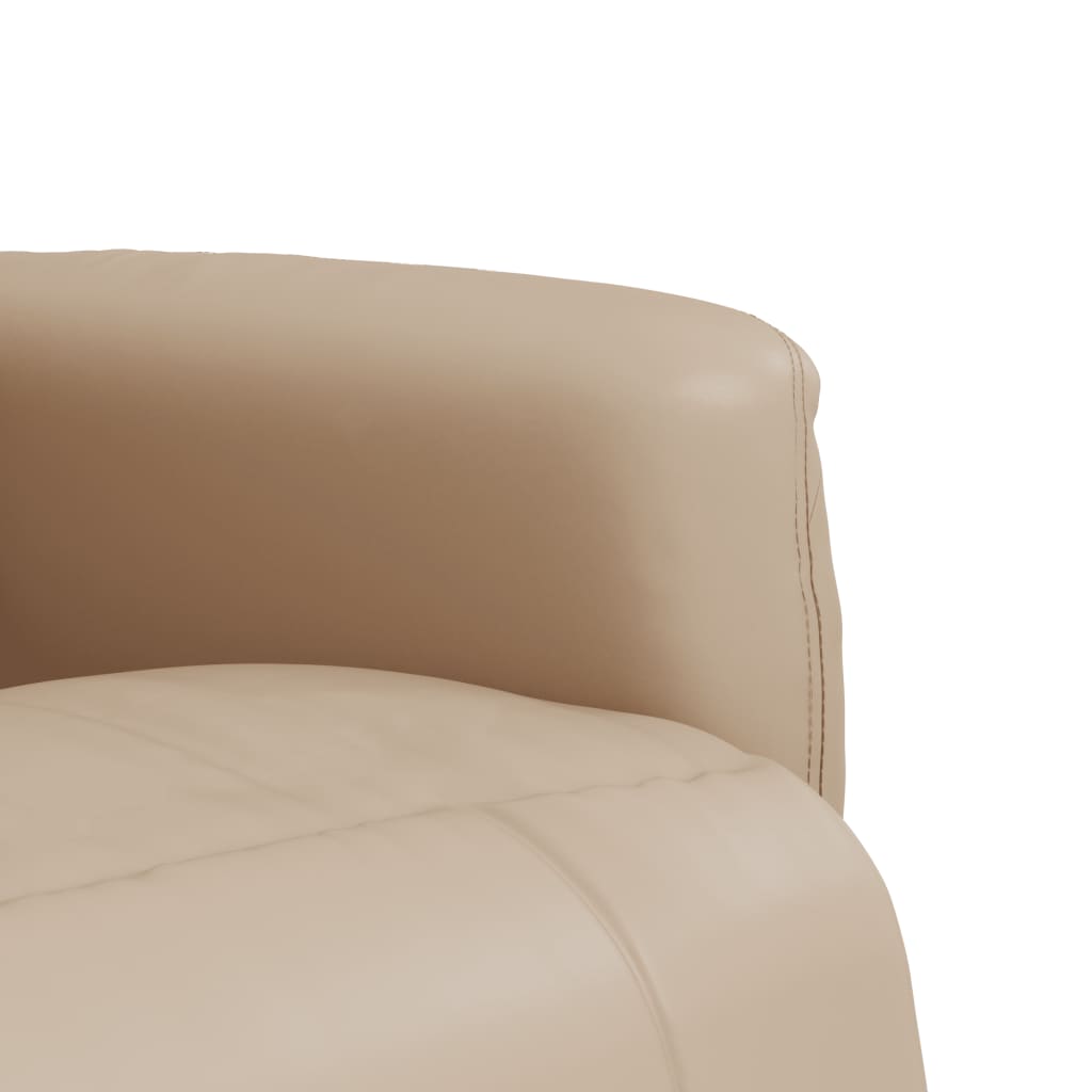 Fauteuil verstelbaar met voetensteun kunstleer cappuccinokleur