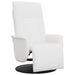 Fauteuil verstelbaar met voetensteun kunstleer wit