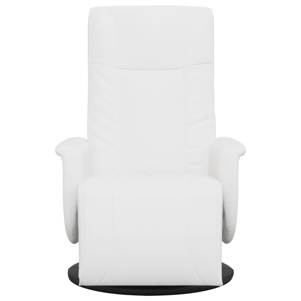 Fauteuil verstelbaar met voetensteun kunstleer wit