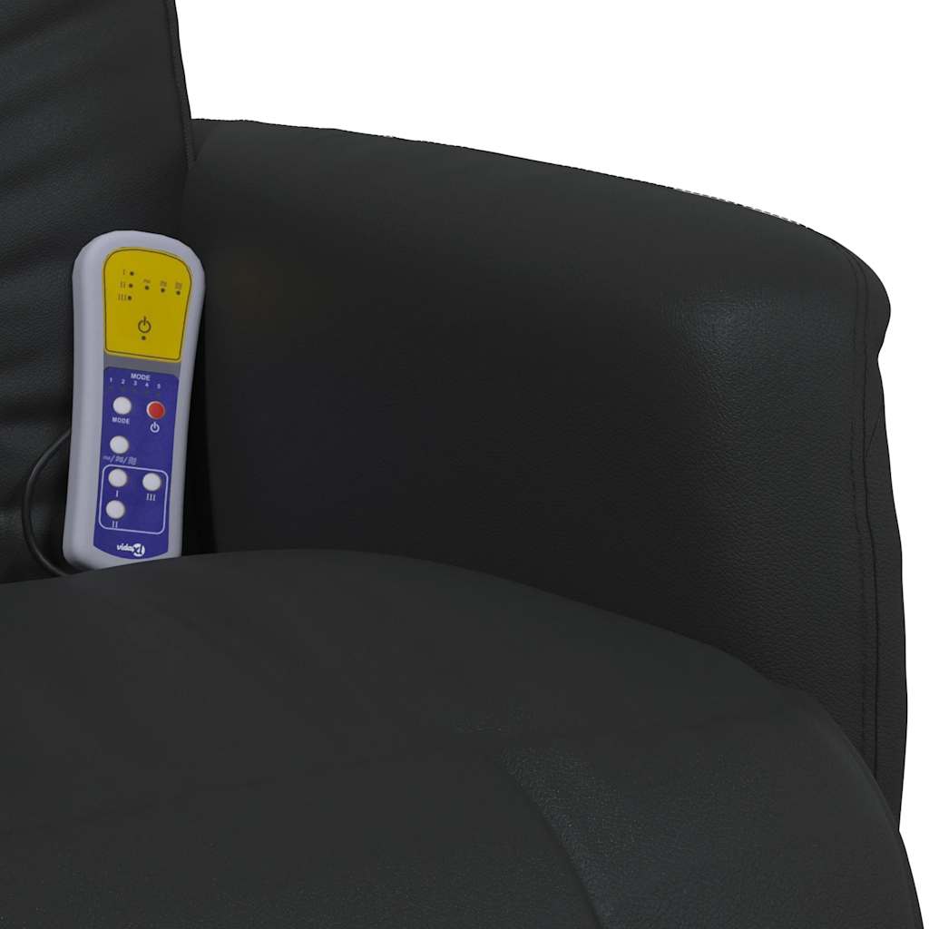 Massagestoel verstelbaar met voetensteun kunstleer zwart