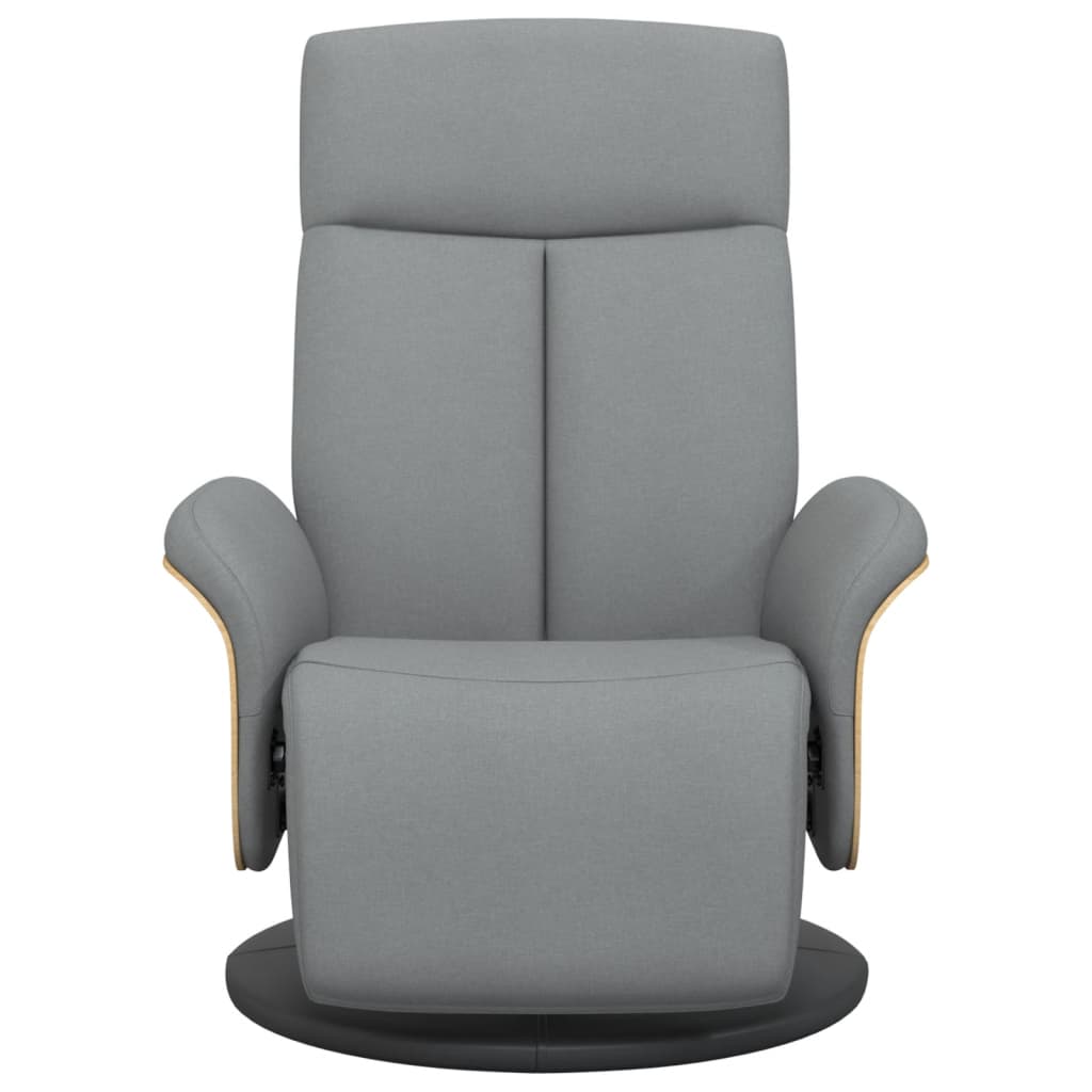 Fauteuil verstelbaar met voetensteun stof lichtgrijs