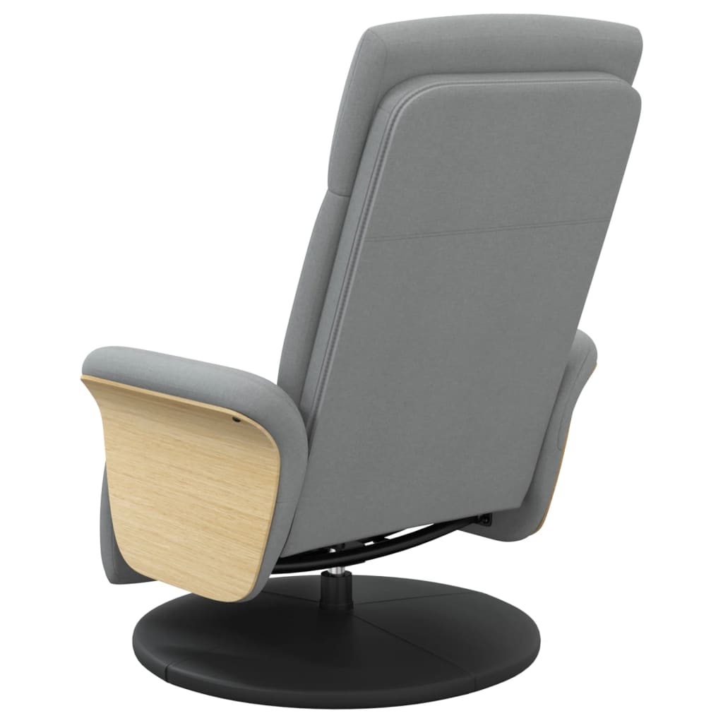 Fauteuil verstelbaar met voetensteun stof lichtgrijs