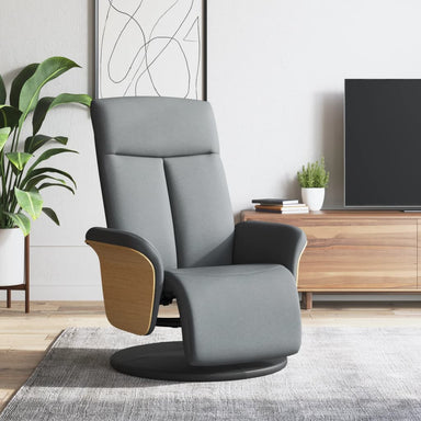 Fauteuil verstelbaar met voetensteun stof lichtgrijs