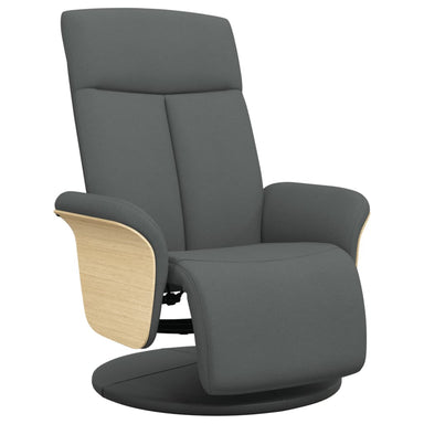 Fauteuil verstelbaar met voetensteun stof donkergrijs