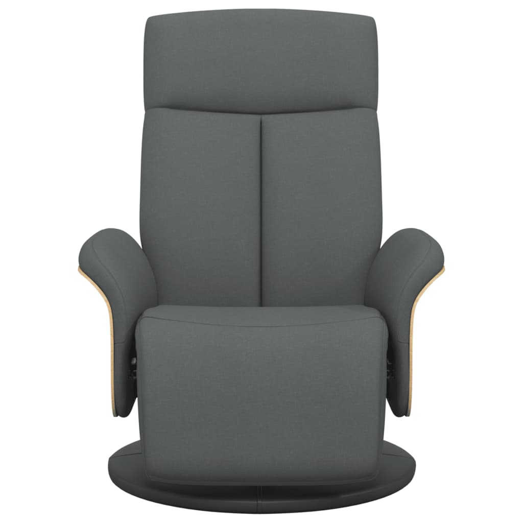 Fauteuil verstelbaar met voetensteun stof donkergrijs