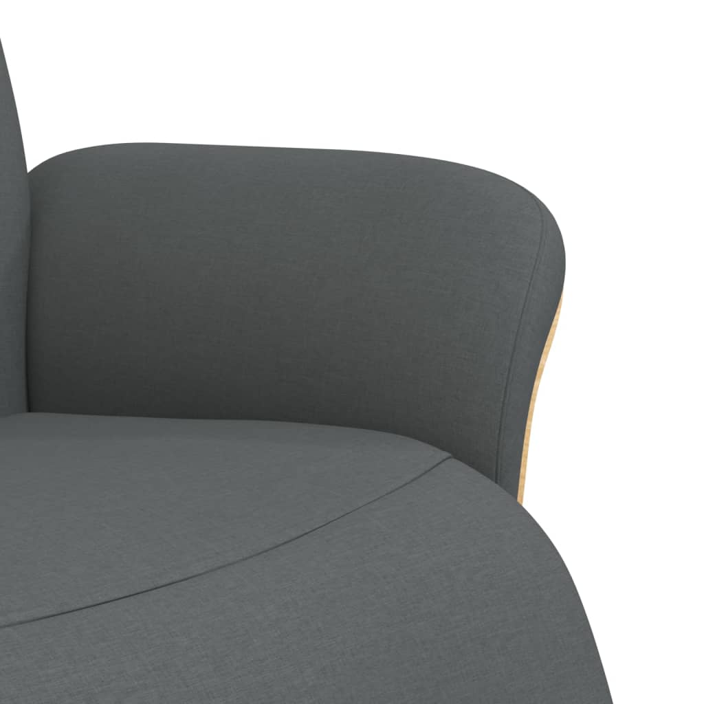Fauteuil verstelbaar met voetensteun stof donkergrijs