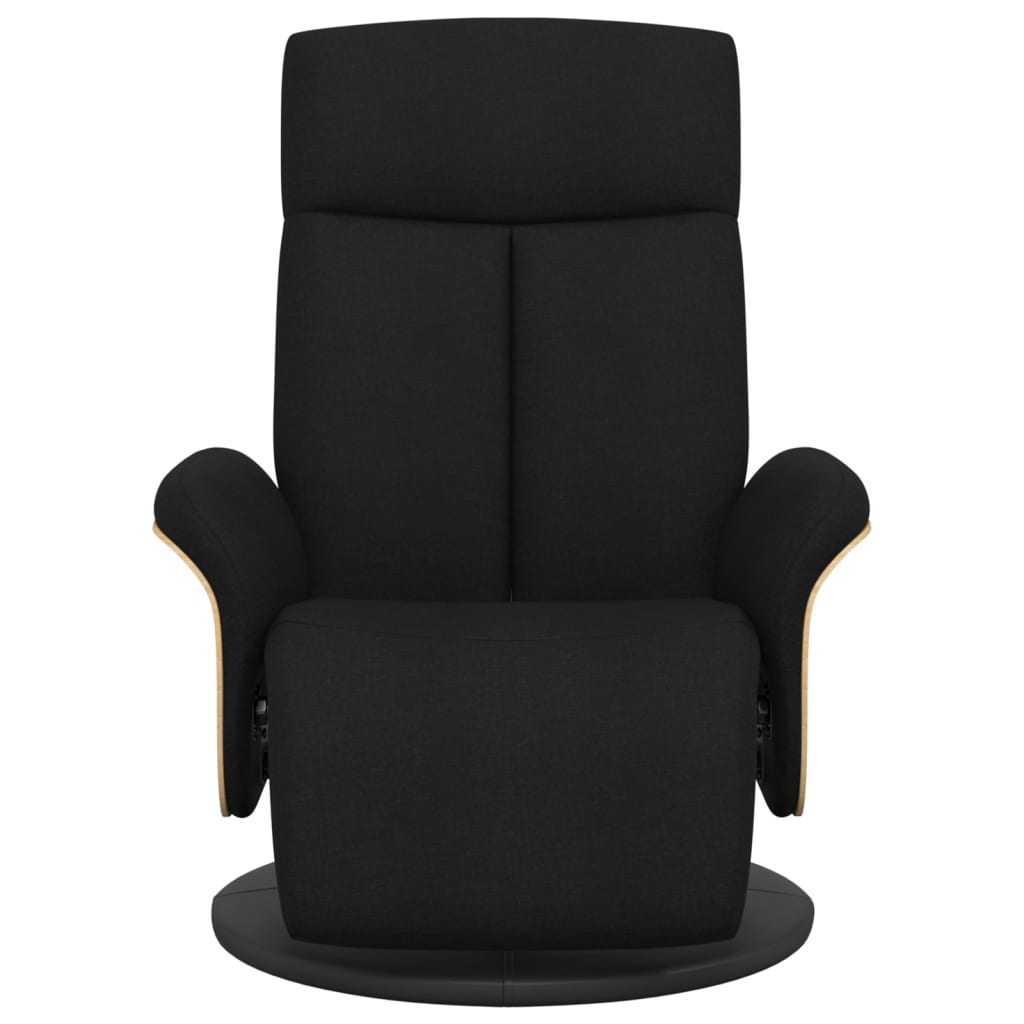 Fauteuil verstelbaar met voetensteun stof zwart