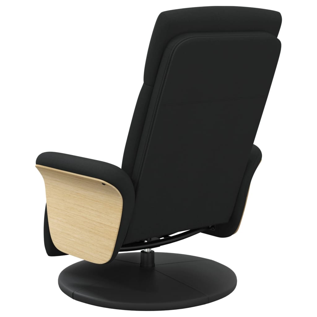 Fauteuil verstelbaar met voetensteun stof zwart
