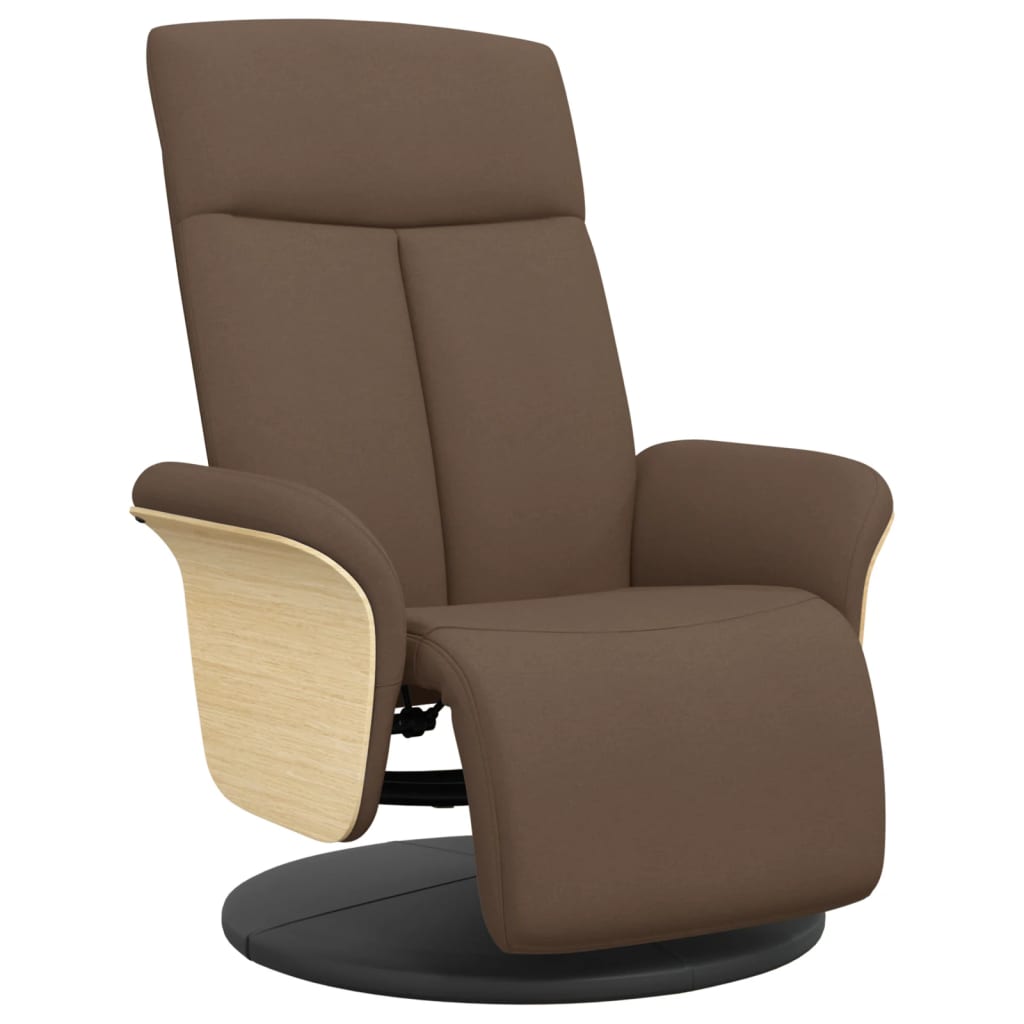 Fauteuil verstelbaar met voetensteun stof bruin