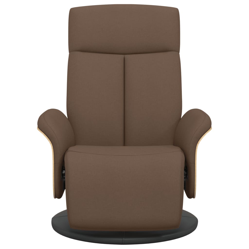 Fauteuil verstelbaar met voetensteun stof bruin