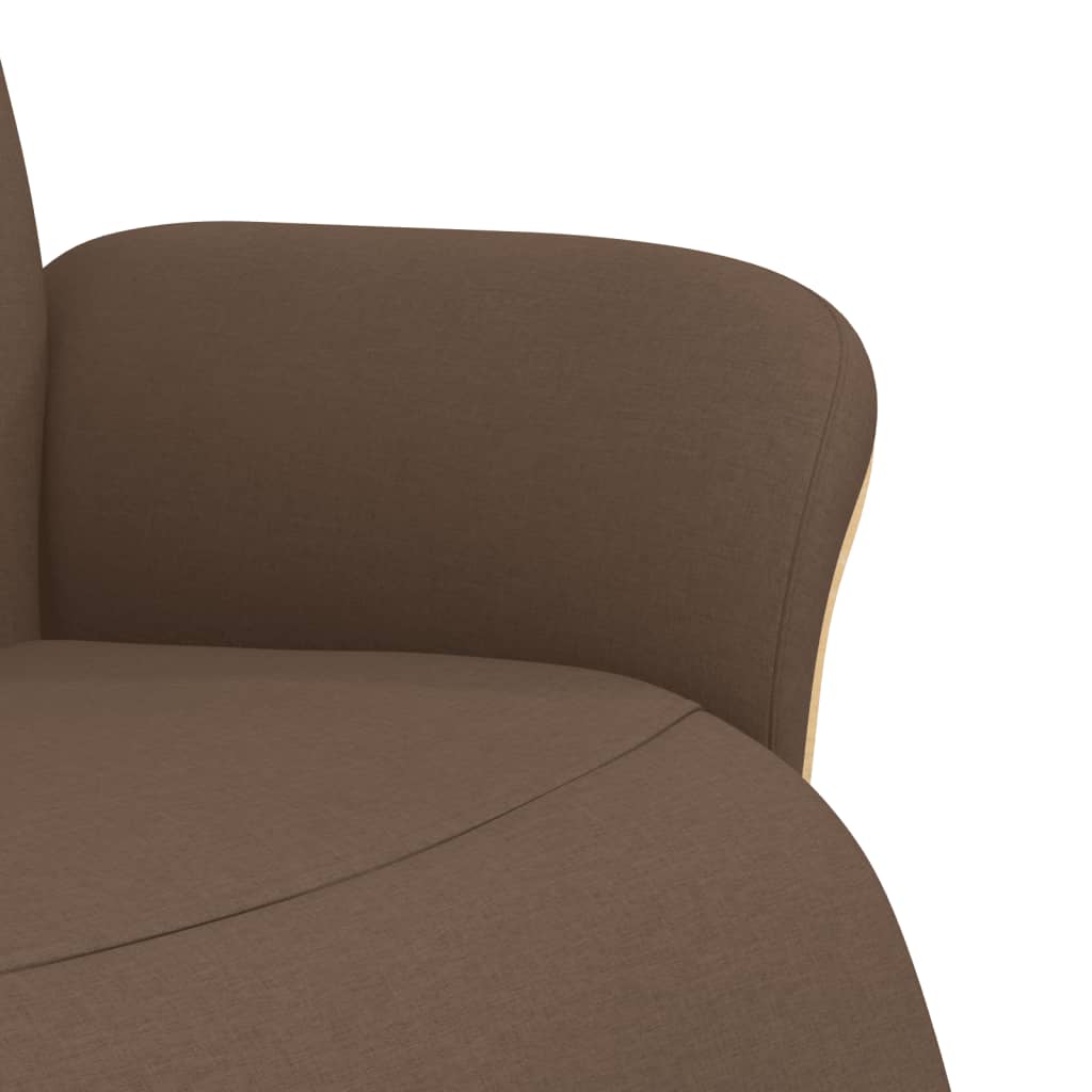 Fauteuil verstelbaar met voetensteun stof bruin
