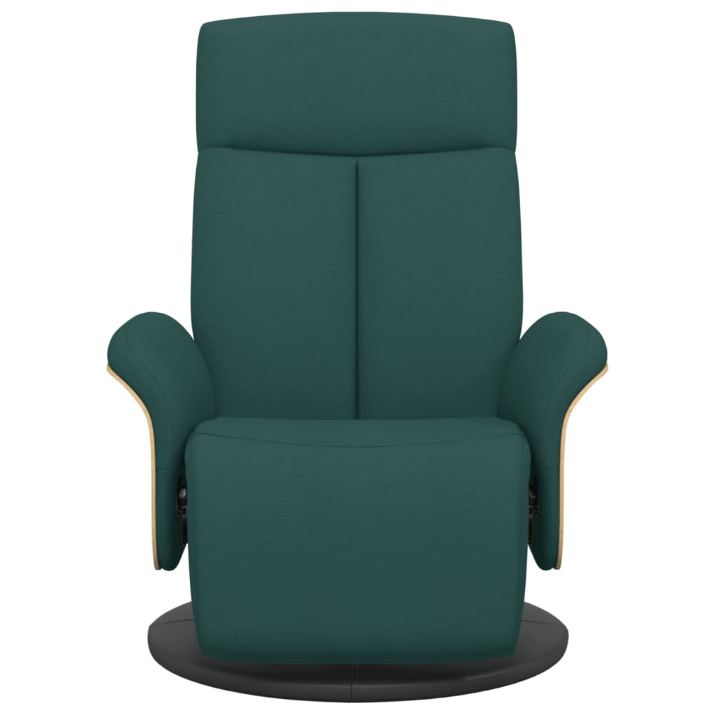 Fauteuil verstelbaar met voetensteun stof donkergroen