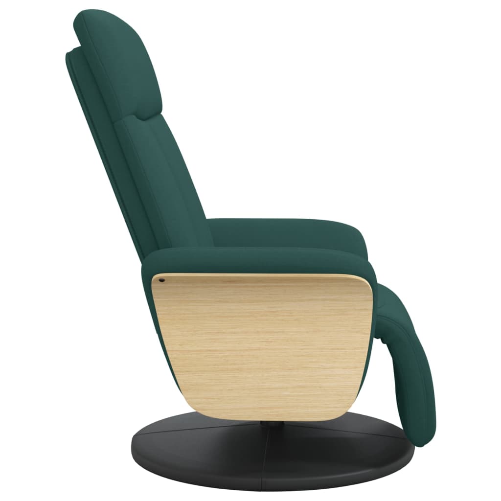 Fauteuil verstelbaar met voetensteun stof donkergroen