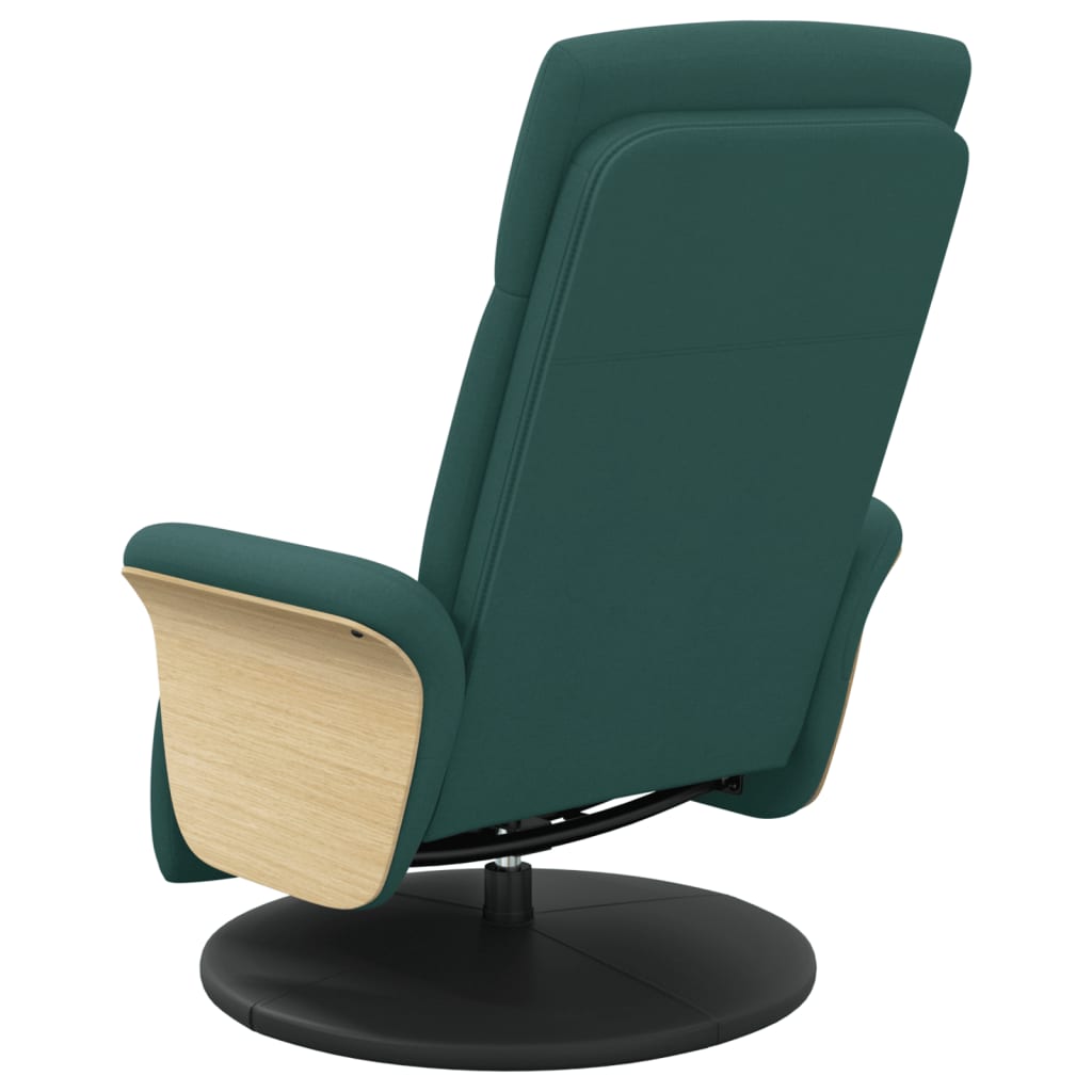 Fauteuil verstelbaar met voetensteun stof donkergroen