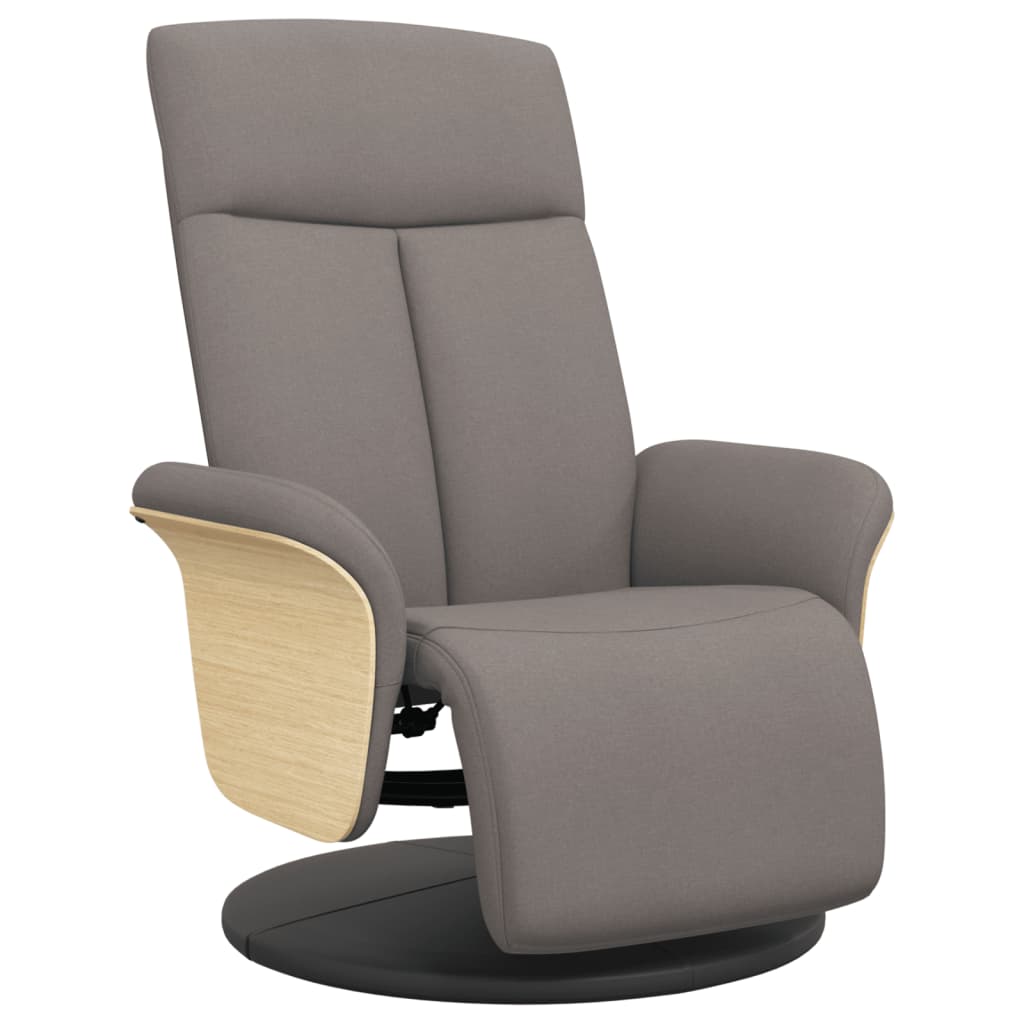 Fauteuil verstelbaar met voetensteun stof taupe