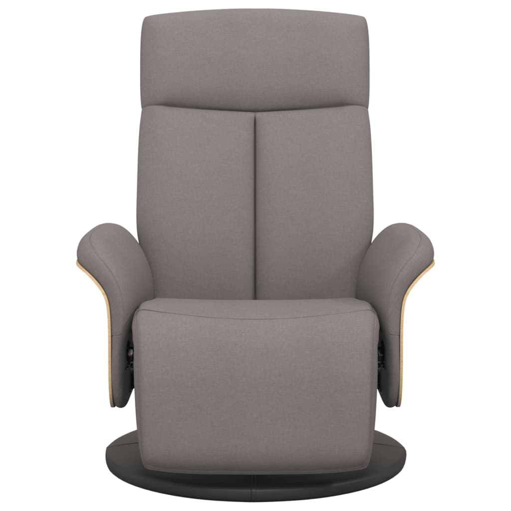 Fauteuil verstelbaar met voetensteun stof taupe