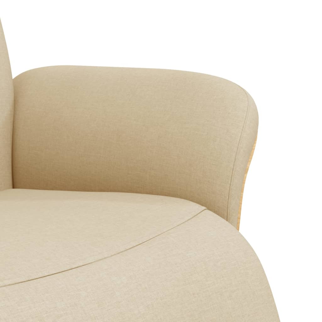 Fauteuil verstelbaar met voetensteun stof crèmekleurig