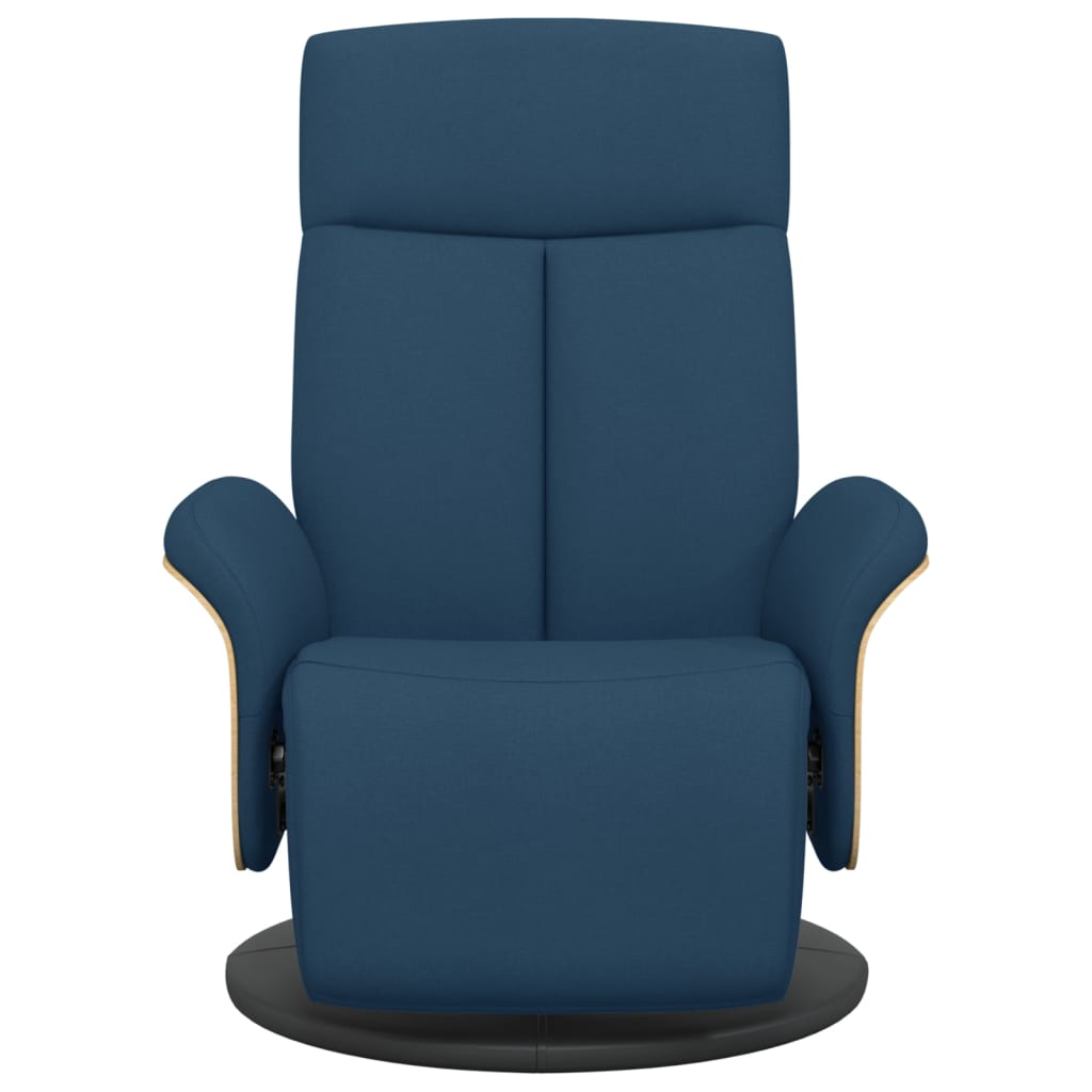Fauteuil verstelbaar met voetensteun stof blauw