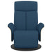 Fauteuil verstelbaar met voetensteun stof blauw