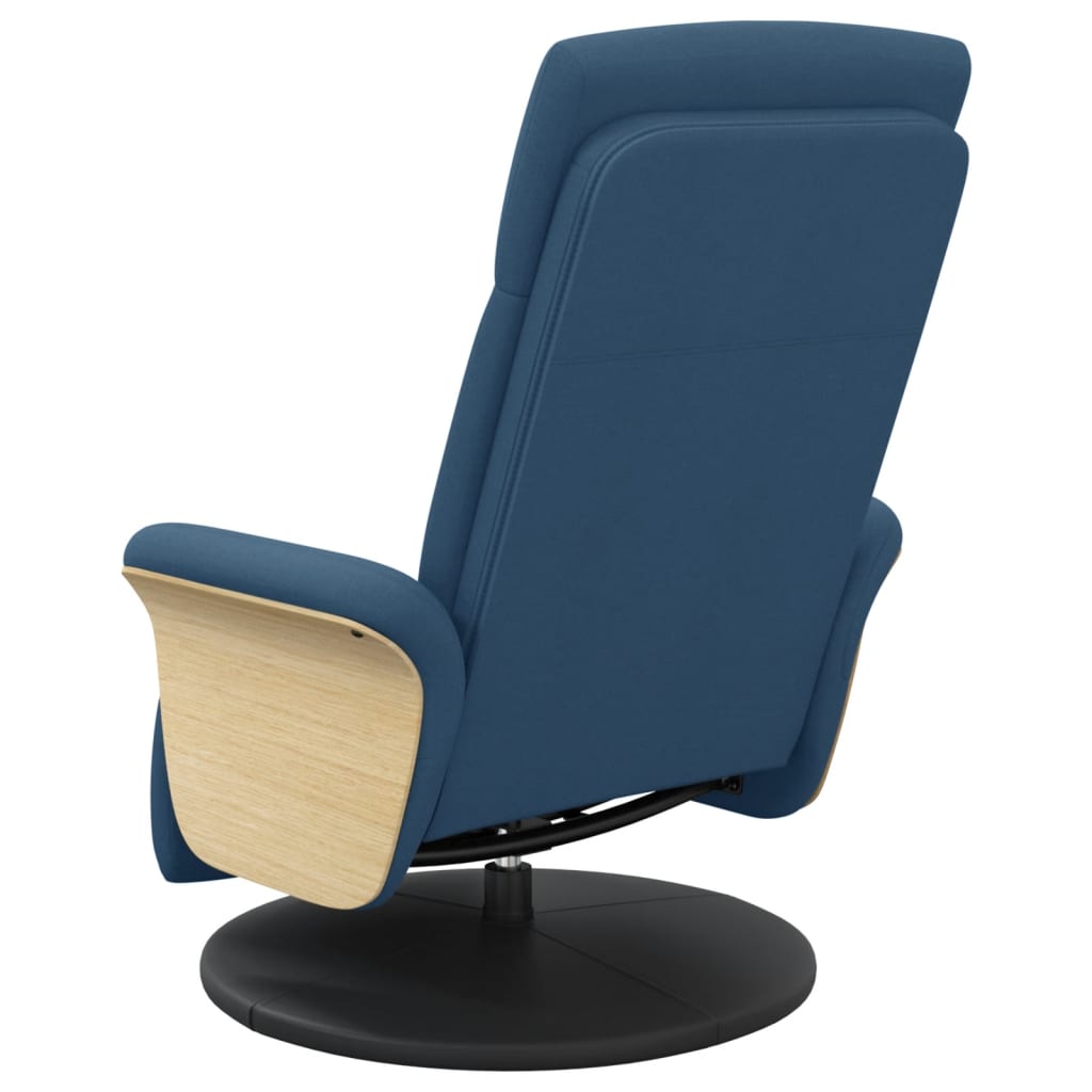 Fauteuil verstelbaar met voetensteun stof blauw