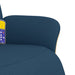 Massagestoel verstelbaar met voetensteun stof blauw