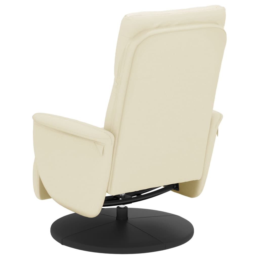 Fauteuil verstelbaar met voetensteun kunstleer crèmekleurig