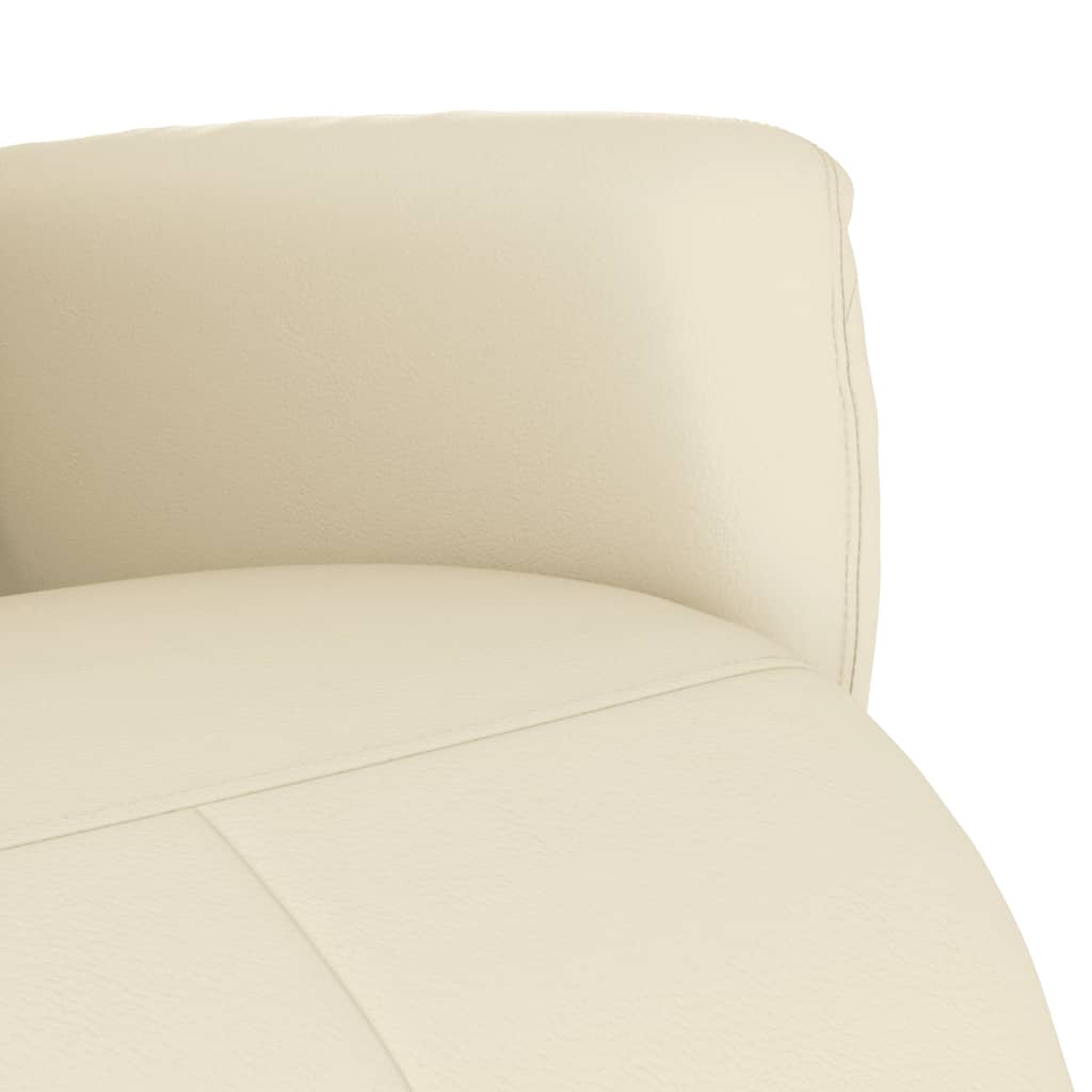 Fauteuil verstelbaar met voetensteun kunstleer crèmekleurig