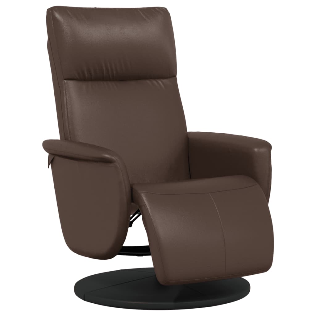 Fauteuil verstelbaar met voetensteun kunstleer bruin