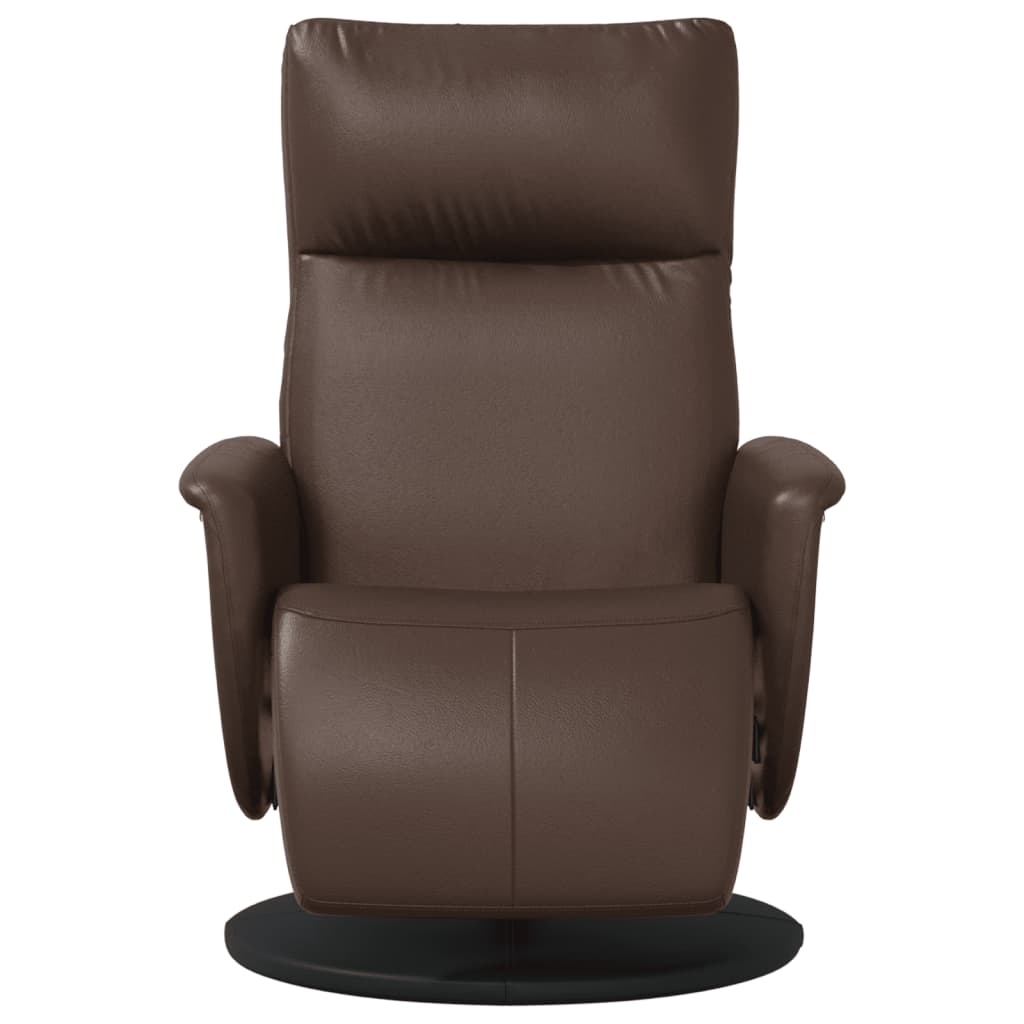 Fauteuil verstelbaar met voetensteun kunstleer bruin