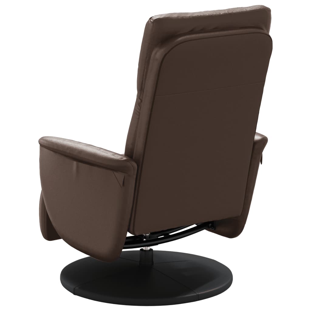 Fauteuil verstelbaar met voetensteun kunstleer bruin