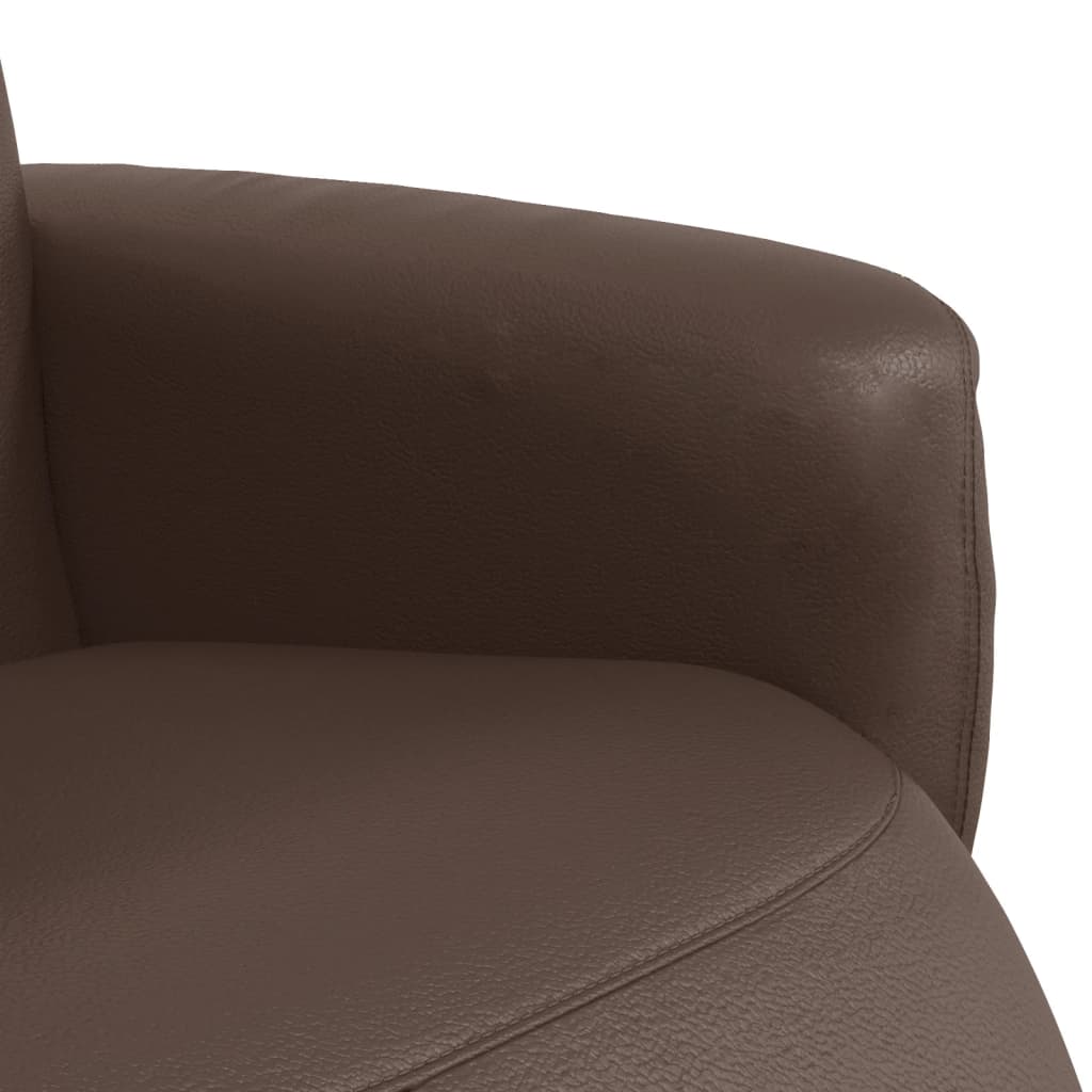 Fauteuil verstelbaar met voetensteun kunstleer bruin