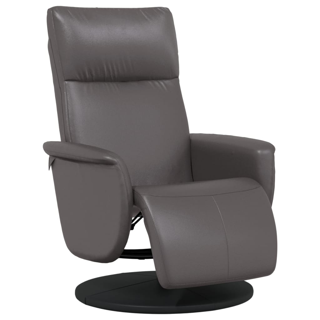 Fauteuil verstelbaar met voetensteun kunstleer grijs