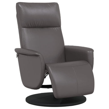 Fauteuil verstelbaar met voetensteun kunstleer grijs