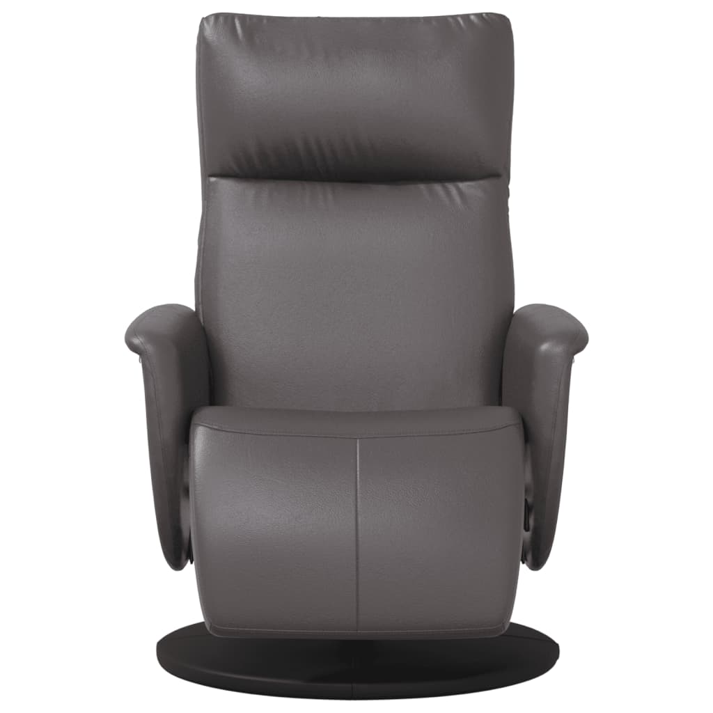 Fauteuil verstelbaar met voetensteun kunstleer grijs