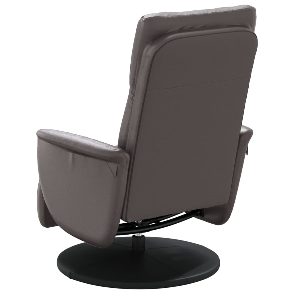 Fauteuil verstelbaar met voetensteun kunstleer grijs