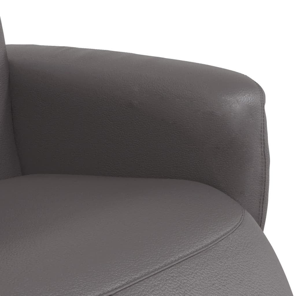 Fauteuil verstelbaar met voetensteun kunstleer grijs