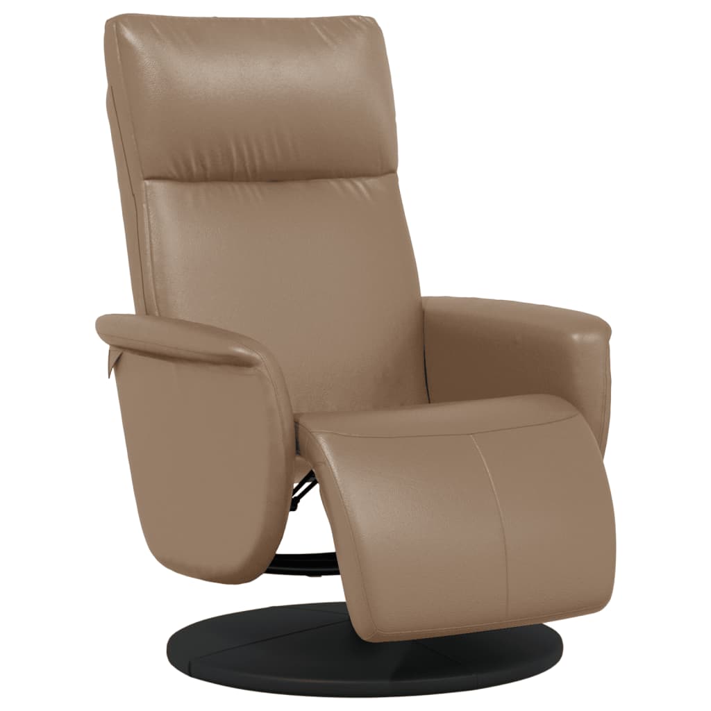 Fauteuil verstelbaar met voetensteun kunstleer cappuccinokleur