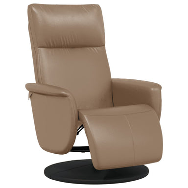 Fauteuil verstelbaar met voetensteun kunstleer cappuccinokleur